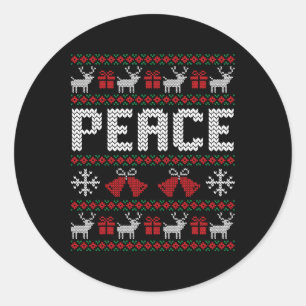 I Come In Peace I'm Peace Couple Matching Ugly Chr Classic Round Sticker