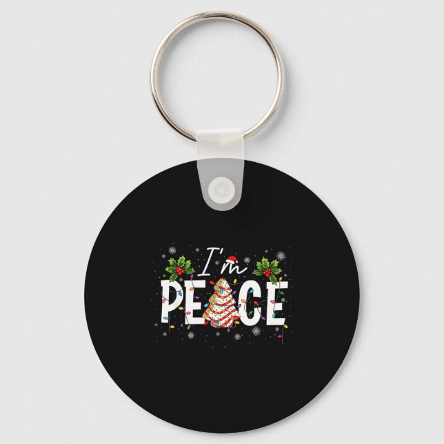 I Come In Peace I'm Peace Couple Ugly Christmas Sw Key Ring (Front)