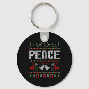 I Come In Peace I'm Peace Matching Couple Christma Key Ring