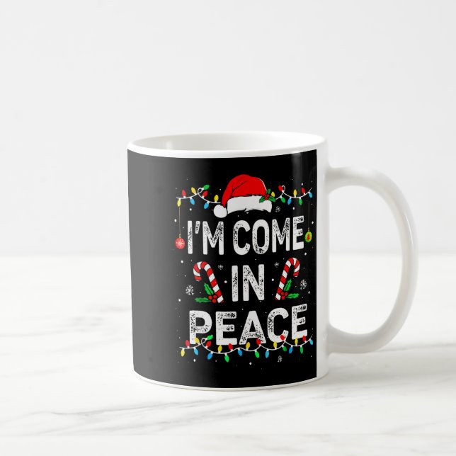 I Come In Peace I'm Peace Matching Ugly Christmas  Coffee Mug (Right)
