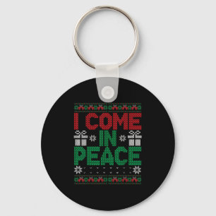 I Come In Peace I'm Peace Matching Ugly Christmas  Key Ring