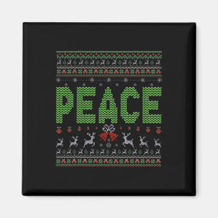 I Come In Peace I'm Peace Matching Ugly Christmas  Magnet