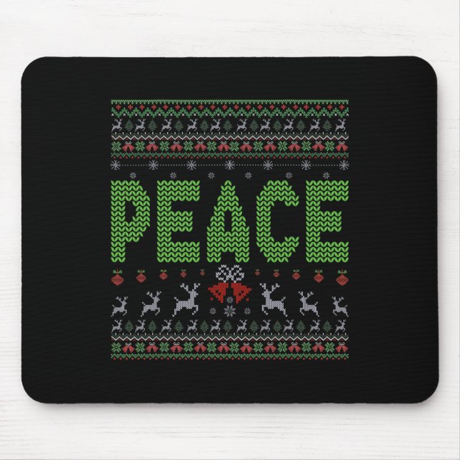 I Come In Peace I'm Peace Matching Ugly Christmas  Mouse Pad (Front)