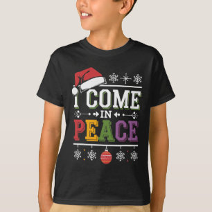 I Come In Peace - I'm Peace Xmas Matching Couples T-Shirt