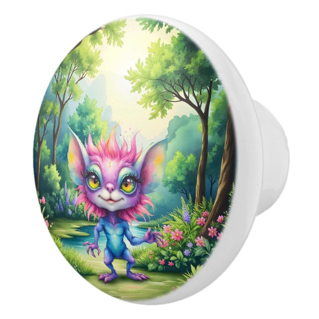 I Come in Peace… Probably.  Ceramic Knob (Right)