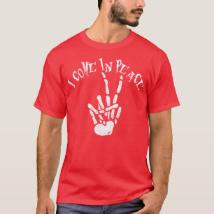 I Come in Peace Skeleton Hand Gesture T-Shirt