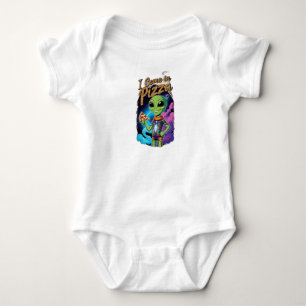 “I Come in Pizza” instead of “Peace Baby Bodysuit