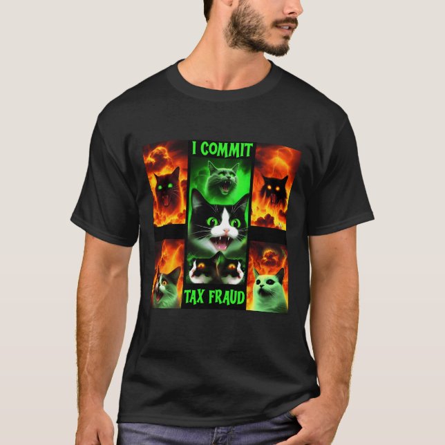 I Commit Tax Fraud Grumpy Cat Meme Bootleg Graphic T-Shirt (Front)