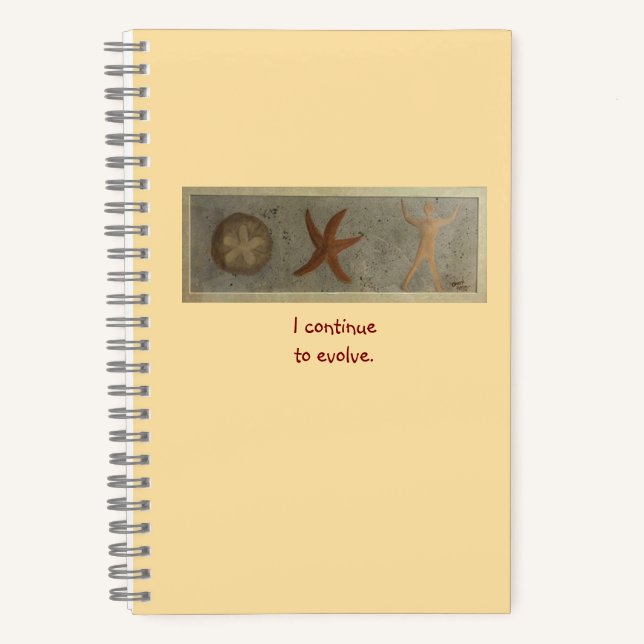 I continue to evolve, Sand dollar Starfish Human  Notebook (Front)