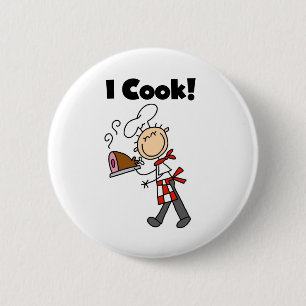 I Cook - Male Chef 6 Cm Round Badge