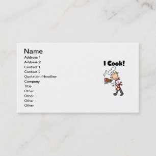 I Cook - Male Chef Business Card