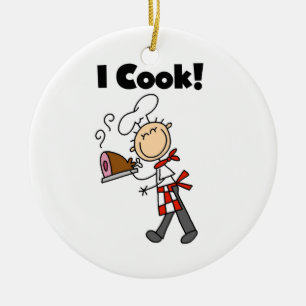 I Cook - Male Chef Ceramic Tree Decoration