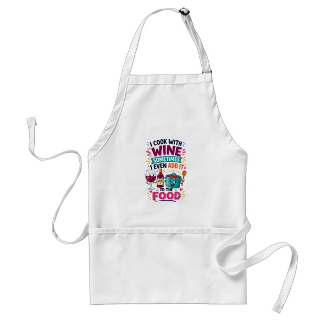 I cook with Wine. Funny apron (Front)