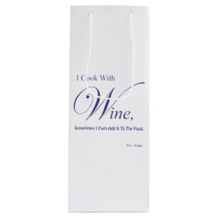"I Cook With Wine" Gift Wine Bag