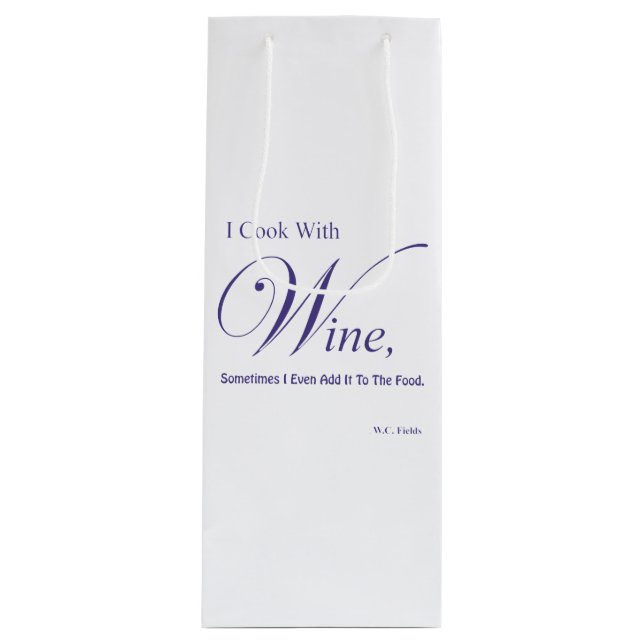 "I Cook With Wine" Gift Wine Bag (Front)