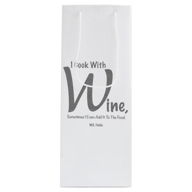 "I Cook With Wine" Gift Wine Bag (Front)