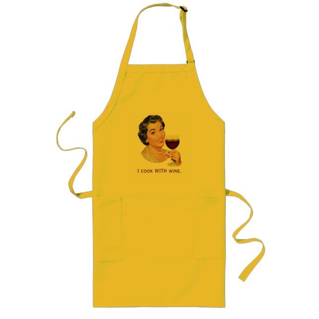 I cook WITH wine. Long Apron (Front)