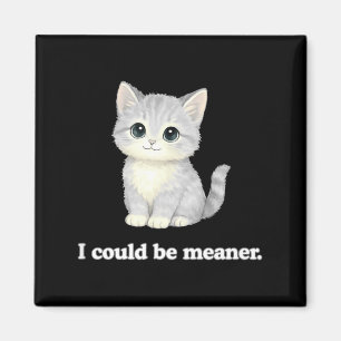 I could be meaner funny cute kitty cat magnet