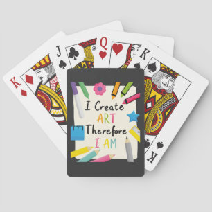I Create Art Message with Colourful Stationery  Playing Cards