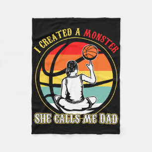 I Created A Monster She Call Me Dad Bysketbyll Fat Fleece Blanket