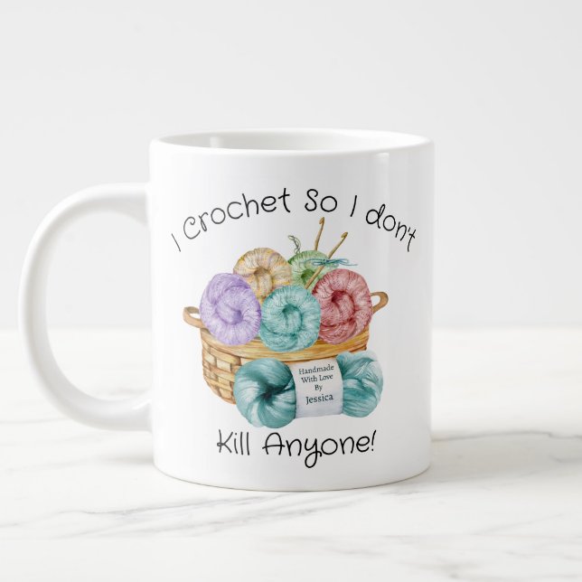 I Crochet Personalised Giant Coffee Mug (Left)