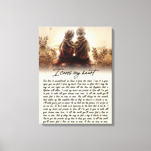 I Cross My Heart Couple Golden Anniversary Gift Canvas Print