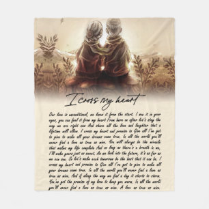I Cross My Heart Couple Golden Anniversary Gift Fleece Blanket