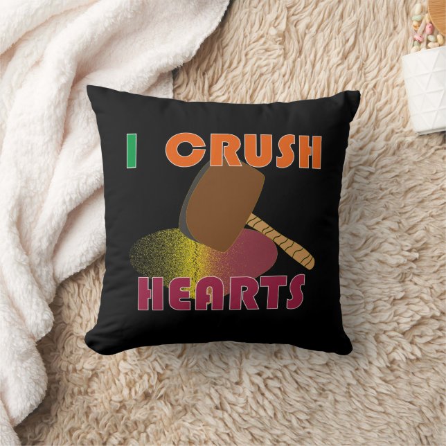 "I Crush Hearts" Anti-Valentine's Day Pillow (Blanket)
