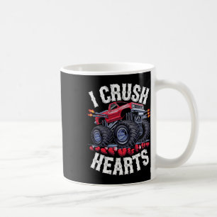 I Crush Hearts Monster Truck Funny Valentines Day Coffee Mug