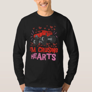 I Crush Hearts Monster Truck Toddler Boys Valentin T-Shirt