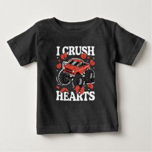 I Crush Hearts Valentine's Day Monster Truck Baby T-Shirt