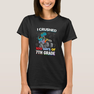 I Crushed 100 Days Of School 7th Grade Love Dinosa T-Shirt