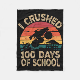 I Crushed 100 Days Of School Boys Kids 100th Day O Fleece Blanket
