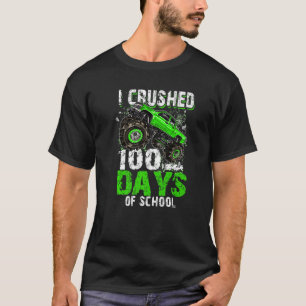 I Crushed 100 Days Of School Boys Kids Monster Tr T-Shirt