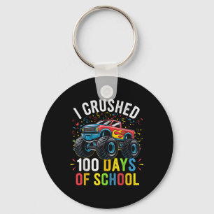I Crushed 100 Days Of School Boys Kids Monster Tru Key Ring