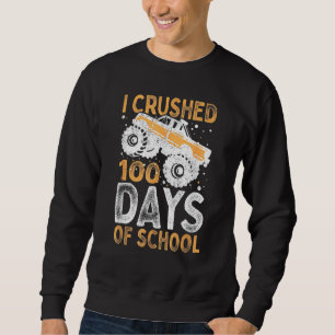 I Crushed 100 Days Of School Boys Monster Truck 10 Sweatshirt