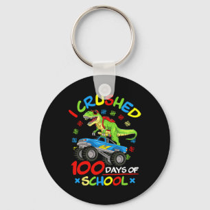I Crushed 100 Days Of School Boys Monster Truck  Key Ring
