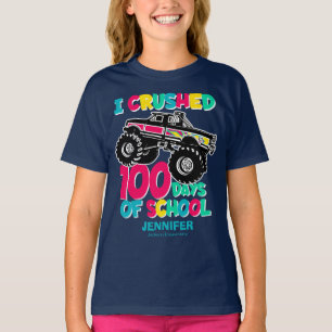 I crushed 100 Days of School Cute Truck T-Shirt