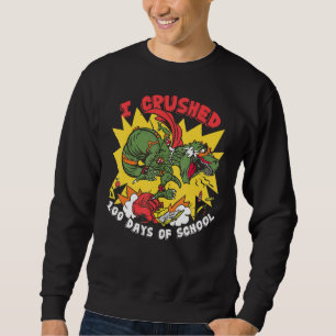 I Crushed 100 Days Of School Dinosaur T Rex Tee Ki