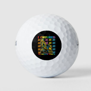 I Crushed 100 Days Of School Excavator Golf Balls