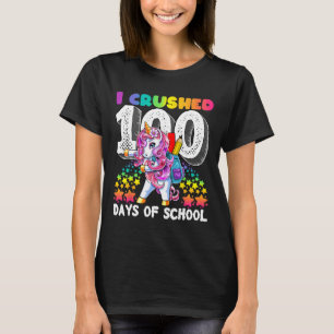 I Crushed 100 Days Of School Flossing Unicorn Gift T-Shirt
