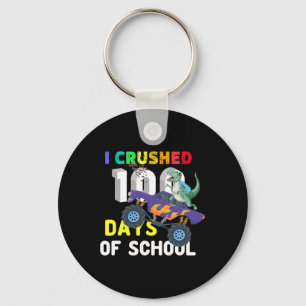 I Crushed 100 Days Of School Fun Truck Lovers Tees Key Ring