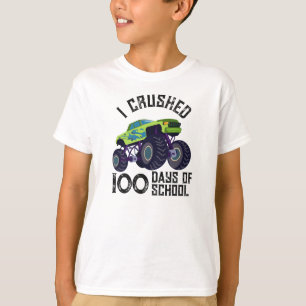 I crushed 100 days of school green monster truck T-Shirt