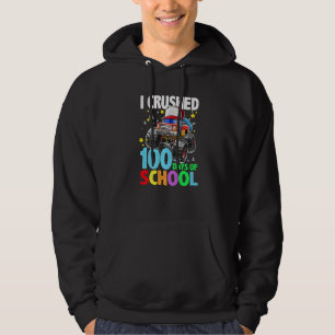 I Crushed 100 Days Of School Kids Boys Monster Tru Hoodie