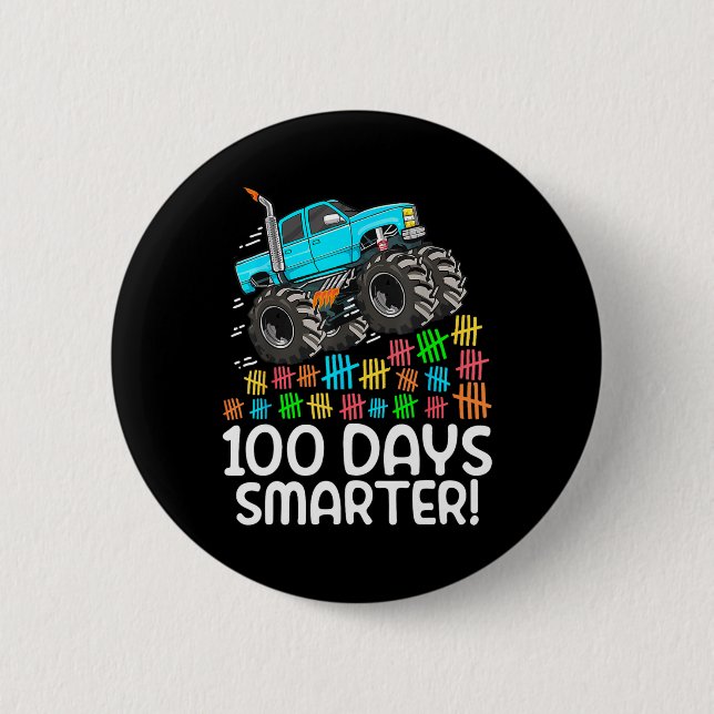 I Crushed 100 Days Of School Monster Truck 100th D 6 Cm Round Badge (Front)