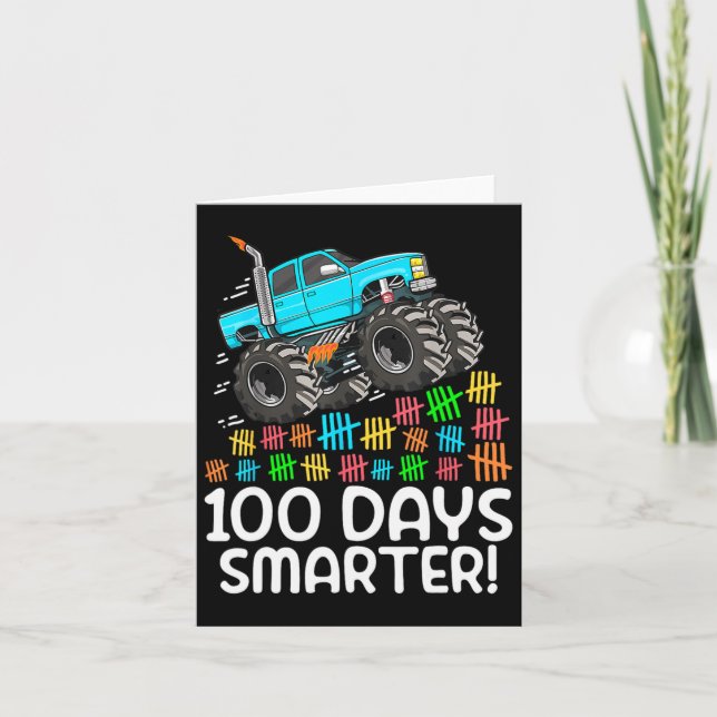 I Crushed 100 Days Of School Monster Truck 100th D Card (Front)