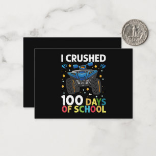 I Crushed 100 Days of School Monster Truck Boys Card