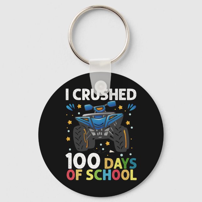 I Crushed 100 Days of School Monster Truck Boys Key Ring (Front)
