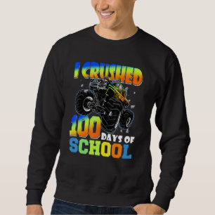 I Crushed 100 Days Of School Monster Truck Boys Ki Sweatshirt