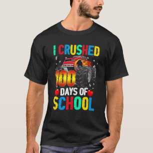 I Crushed 100 Days of School Monster Truck Kids B T-Shirt